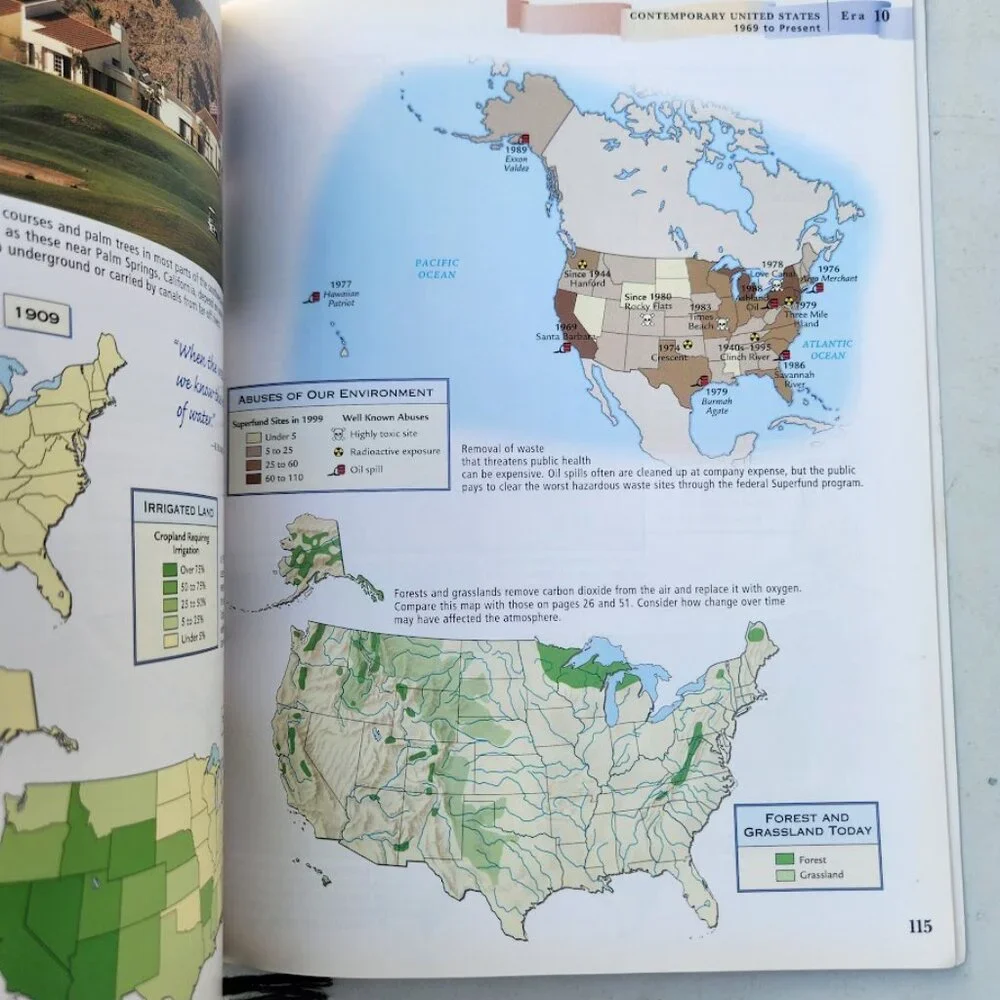 Nystrom Atlas of US History Maps Map Book Reference Book United States Social